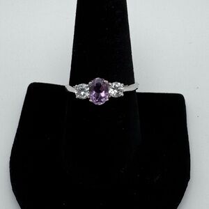 Sterling Silver 925 Amethyst Gemstone Ring Size 9